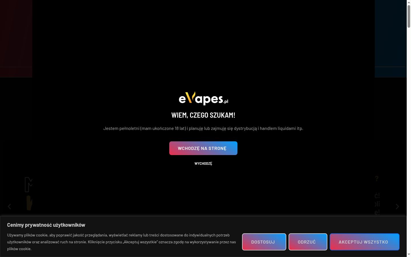 Screenshot del banner di consenso mostrato prima di qualsiasi interazione