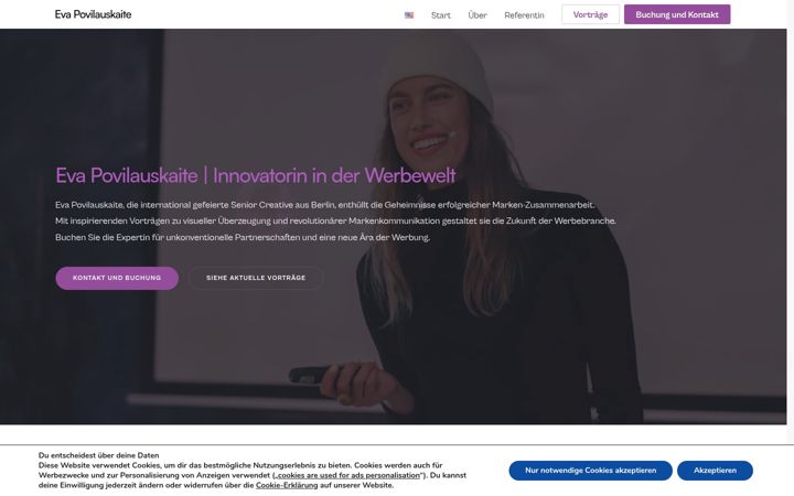 Screenshot of evapovilauskaite.com