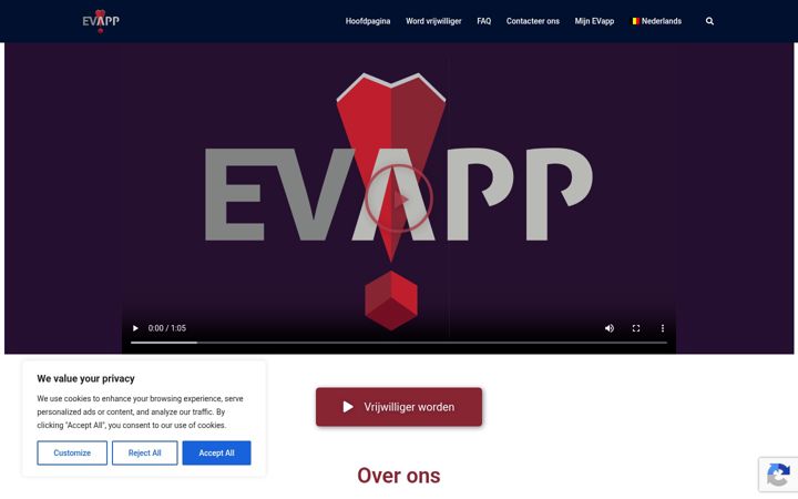 Screenshot of evapp.org