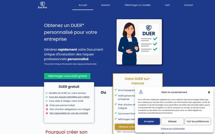 Screenshot di evapro.fr