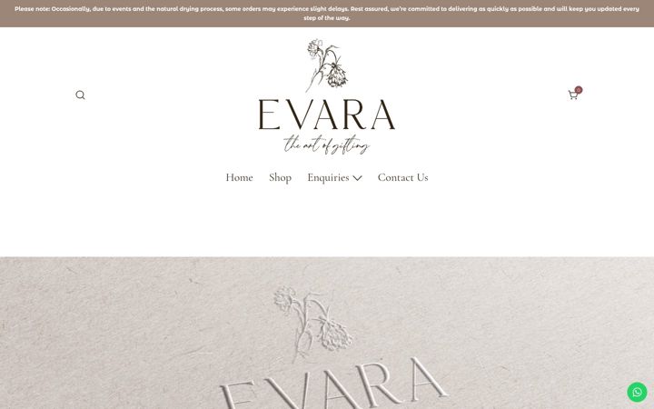 Screenshot von evara.co.za