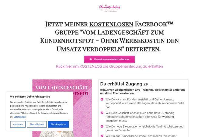 Screenshot of evariemann.de