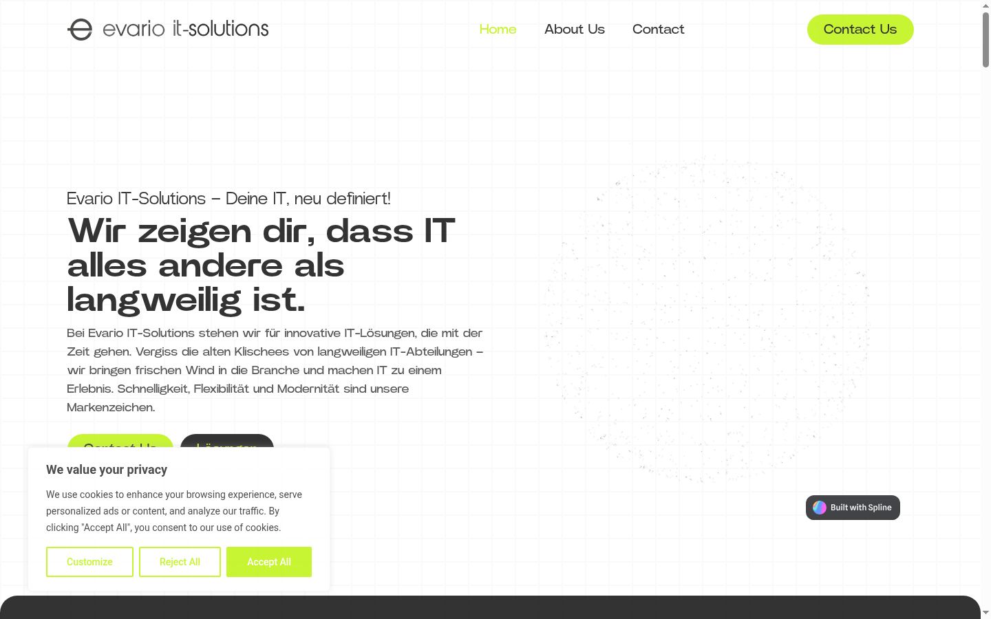 Screenshot of the consent banner shown before any interaction