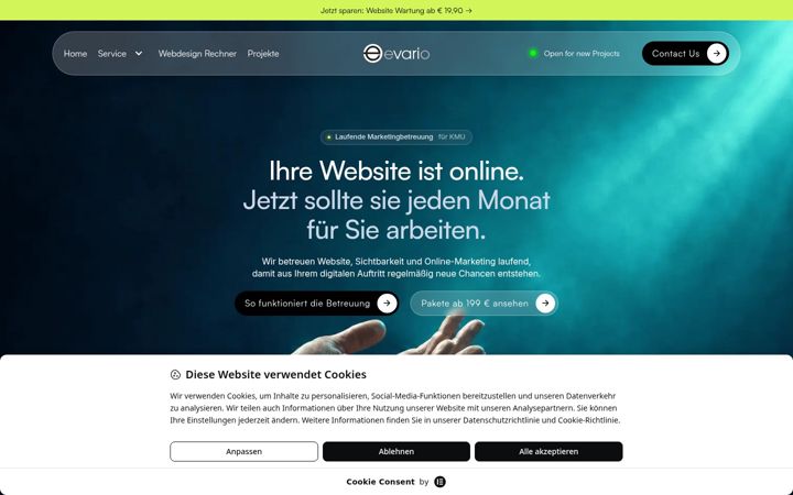Screenshot of evario.at
