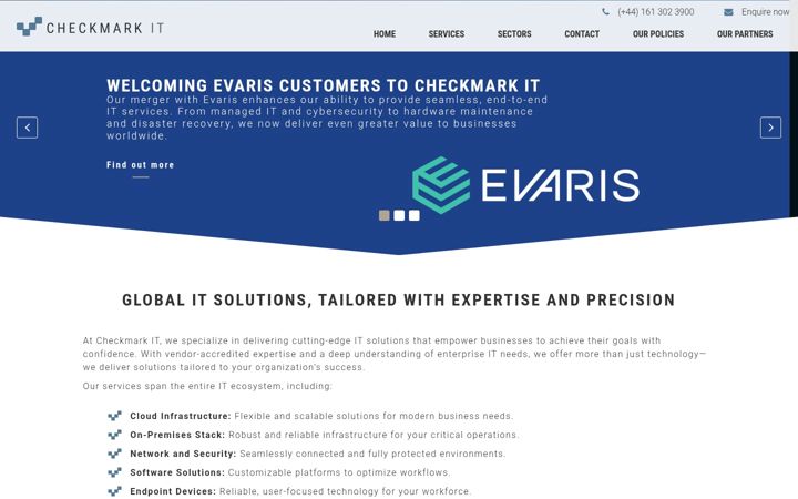 Screenshot of evaris.com