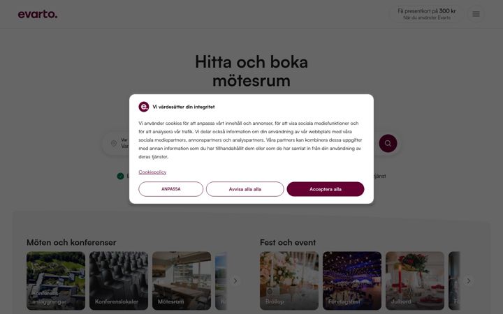 Ekraanipilt saidist evarto.se