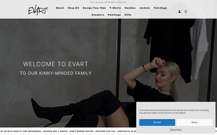 Screenshot van evartstore.de