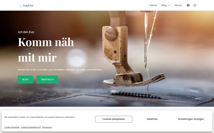 Screenshot van evas-knoepfchen.de