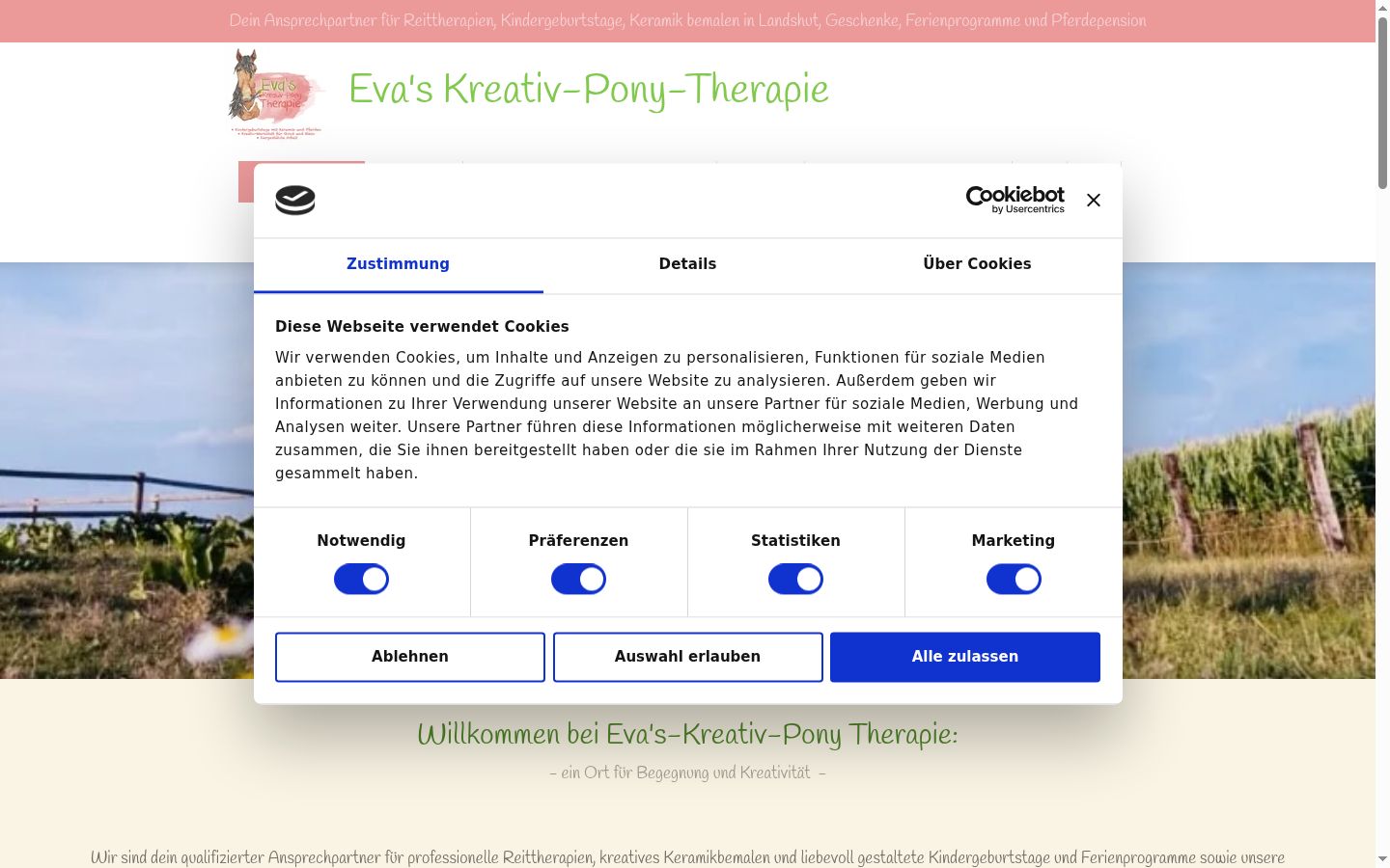 Screenshot of the consent banner shown before any interaction