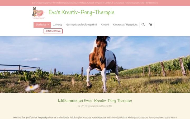 Screenshot of evas-kreativ-ponytherapie.de