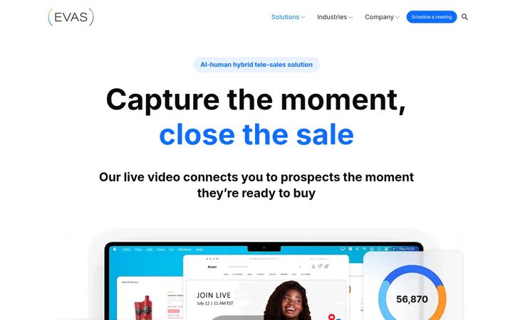 Screenshot of evas.live