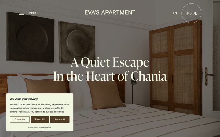 Screenshot di evasapartment.gr