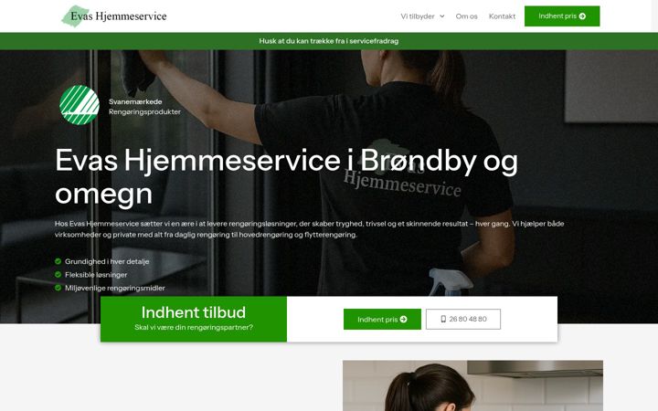 Zrzut ekranu evashjemmeservice.dk