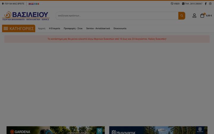 Screenshot di evasiliou.gr