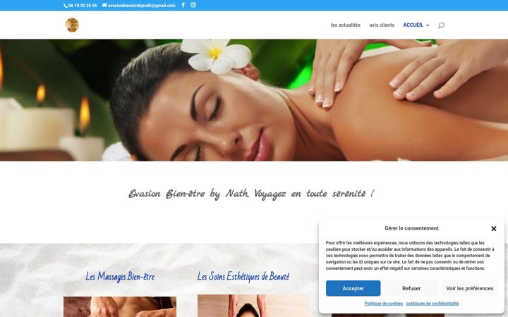 Screenshot of evasionbienetrebynath.fr