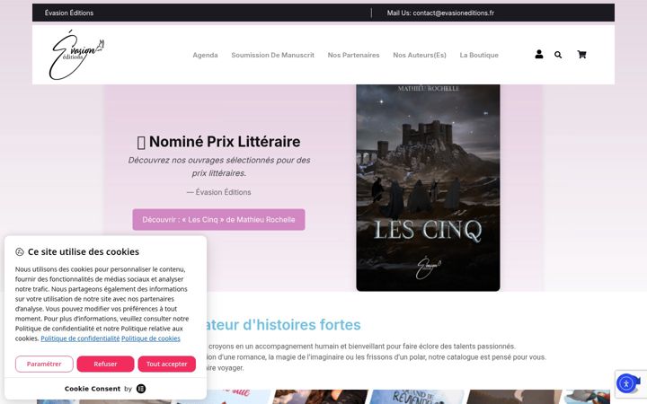 Screenshot of evasioneditions.fr