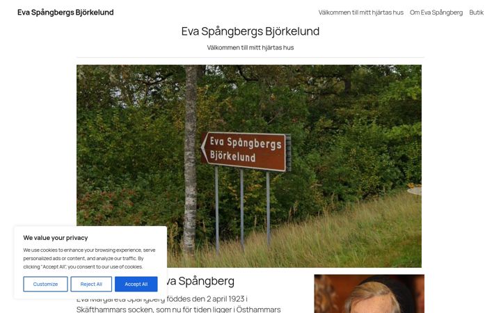 Ekraanipilt saidist evaspangberg.se