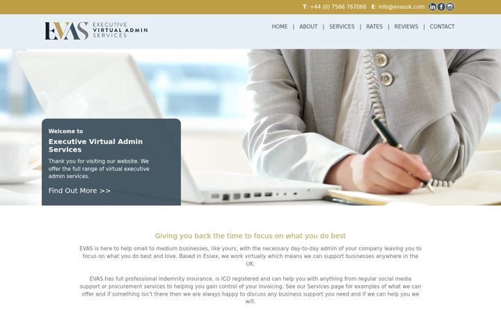 Screenshot of evasuk.com