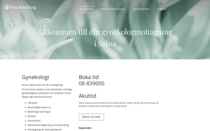 Ekraanipilt saidist evasvanborg.se