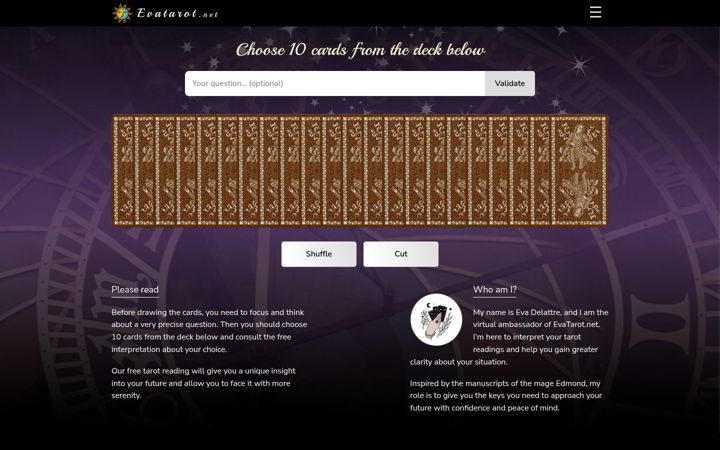 Screenshot of evatarot.net