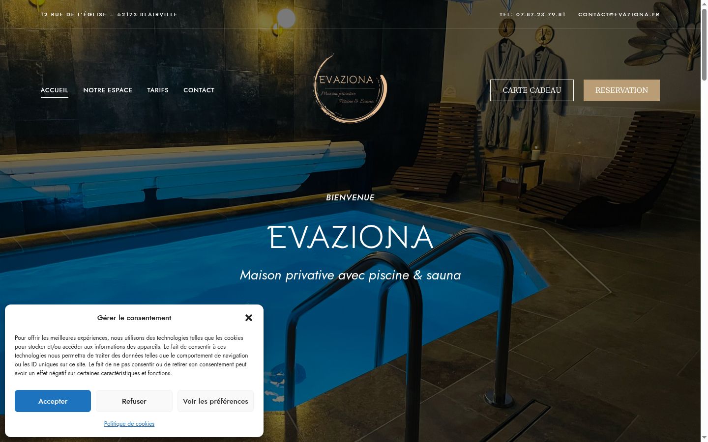 Screenshot del banner di consenso mostrato prima di qualsiasi interazione