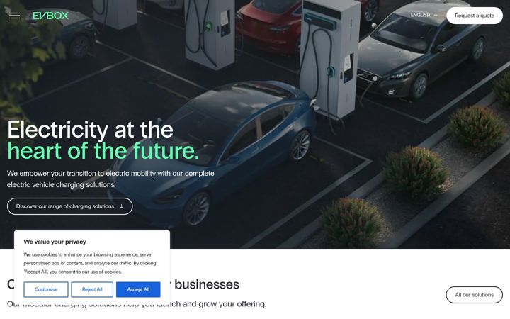 Screenshot of evbox.com