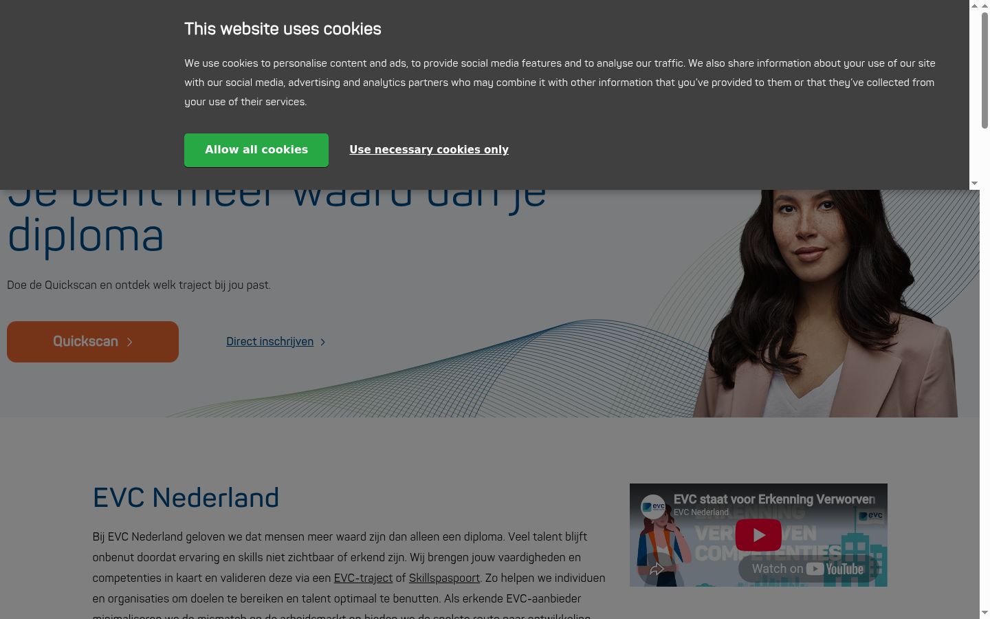 Screenshot del banner di consenso mostrato prima di qualsiasi interazione