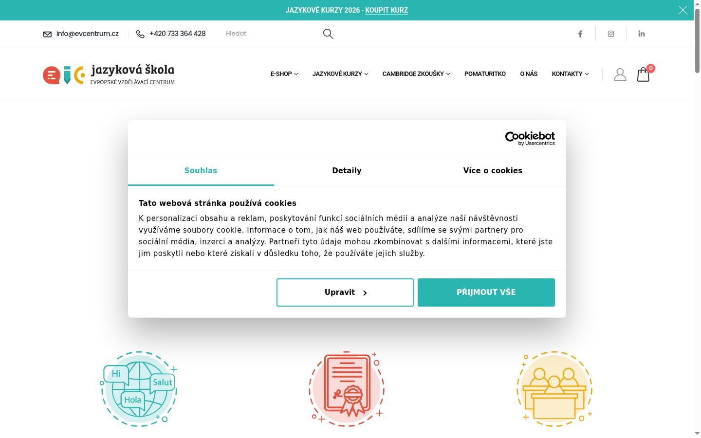 Screenshot of the consent banner shown before any interaction