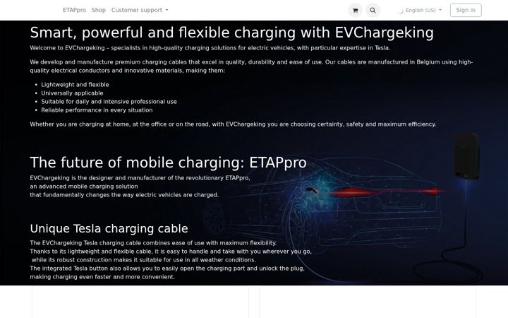 Screenshot of evchargeking.com