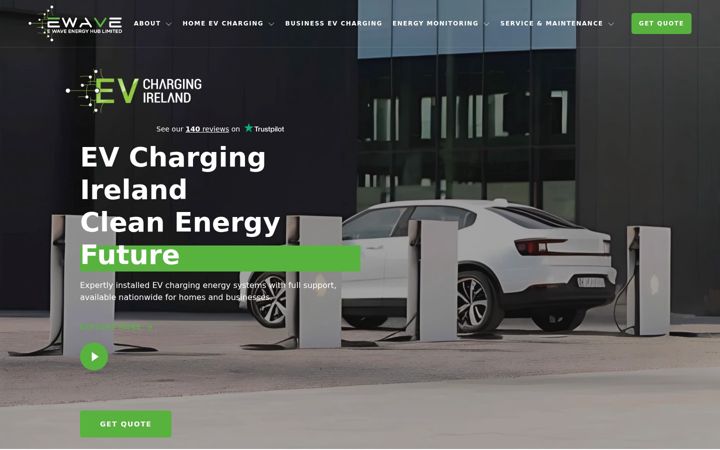 Skærmbillede af evchargingireland.ie