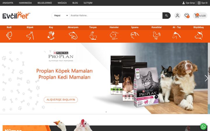 Screenshot of evcilpet.com