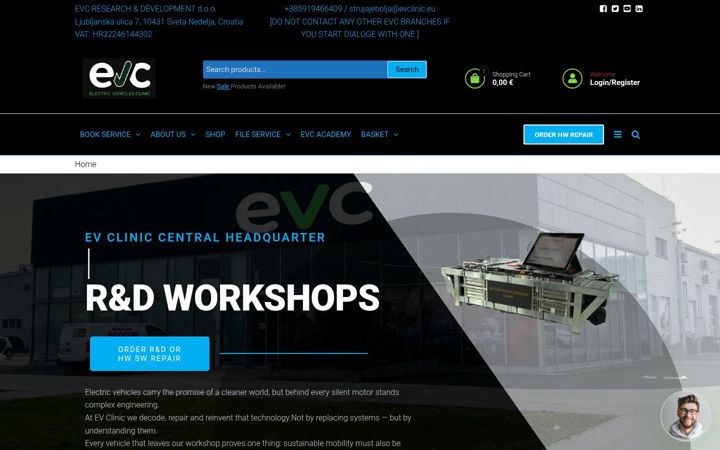 Screenshot di evclinic.eu