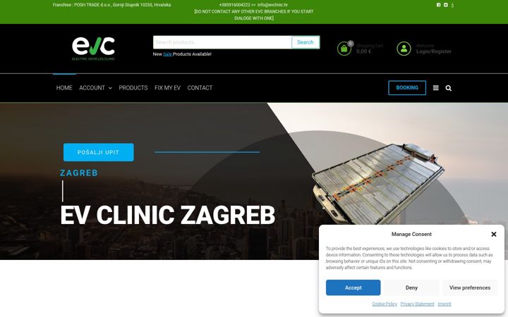 Snímek obrazovky evclinic.hr