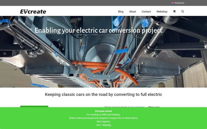 Screenshot of evcreate.com