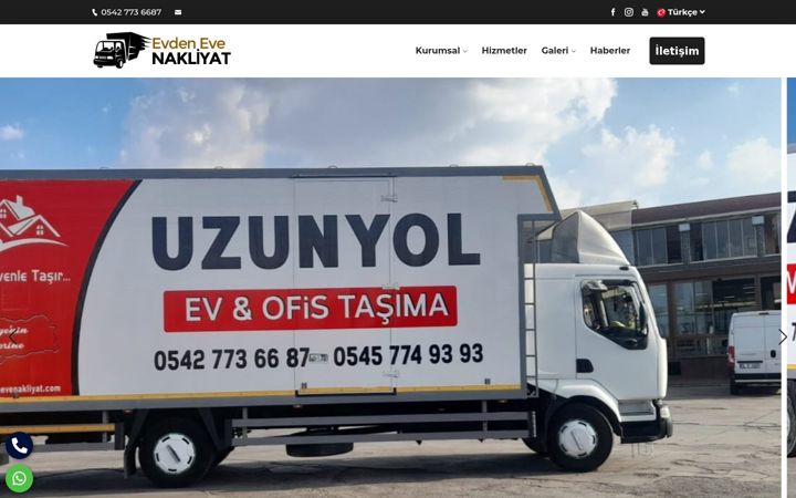 Screenshot of evdenevenakliyatyozgat.com