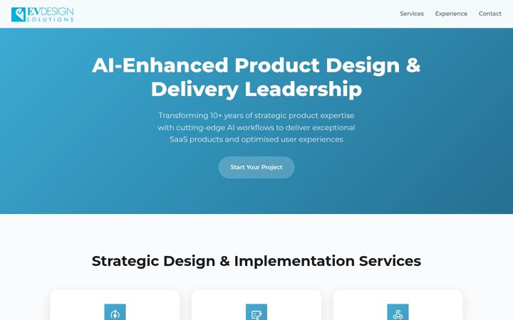 Screenshot of evdesign.solutions