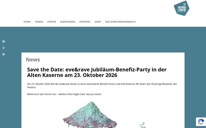 Captură de ecran a eve-rave.ch