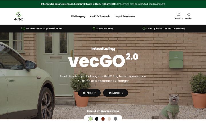 Screenshot of evec.co.uk