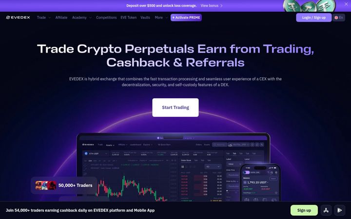 Screenshot of evedex.com