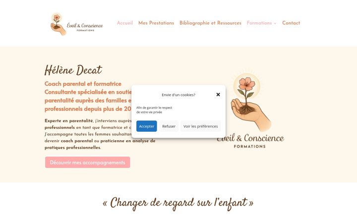 Screenshot of eveiletconscienceformations.fr