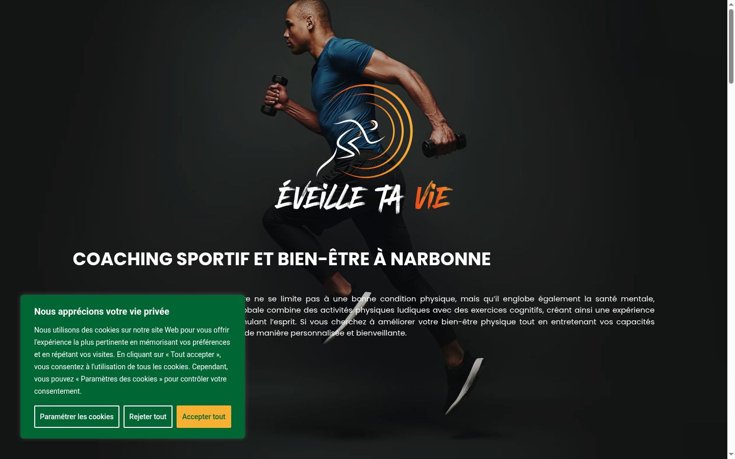 Screenshot del banner di consenso mostrato prima di qualsiasi interazione