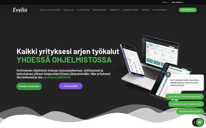 Screenshot di evelia.fi