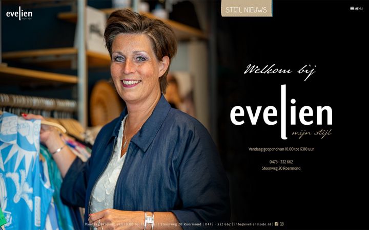Skærmbillede af evelienmode.nl