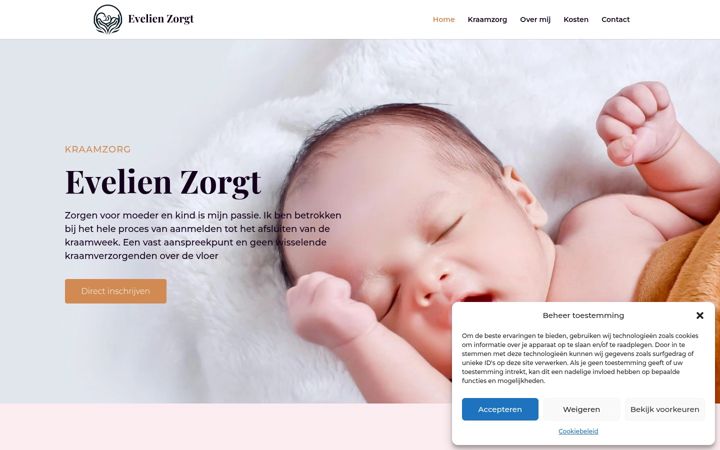 Skærmbillede af evelienzorgt.nl