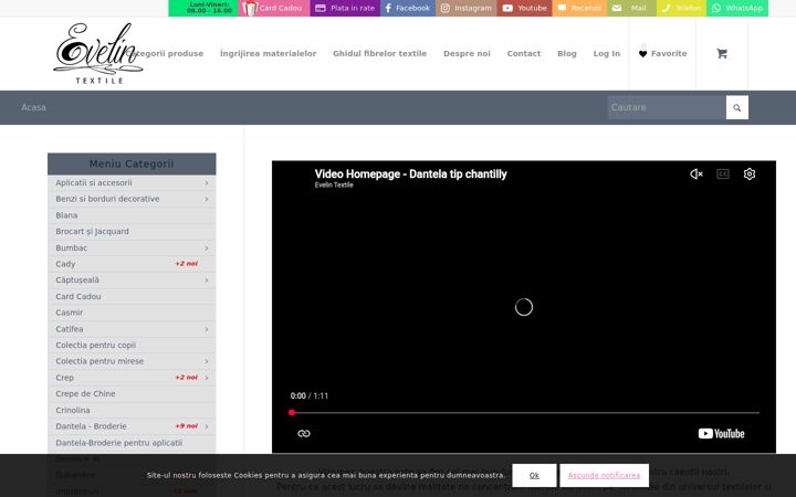 Screenshot ta' evelintextile.ro