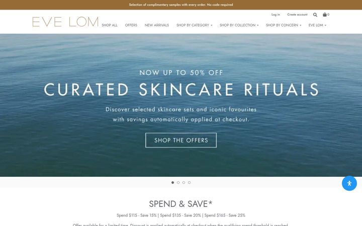 Screenshot of evelom.com