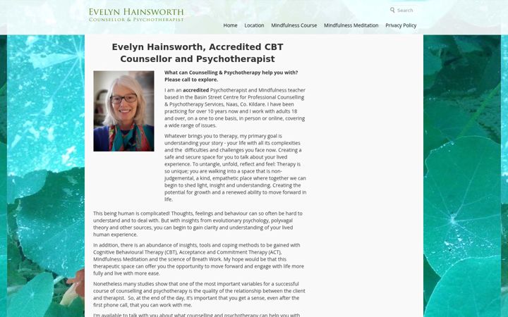 Skærmbillede af evelynhainsworthcounselling.ie