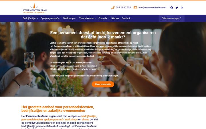 Screenshot stránky evenemententeam.nl