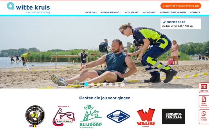 Screenshot stránky evenementenzorg.nl