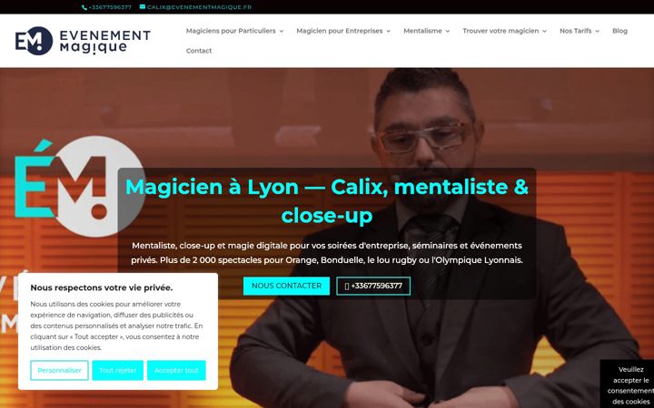 Screenshot di evenementmagique.fr